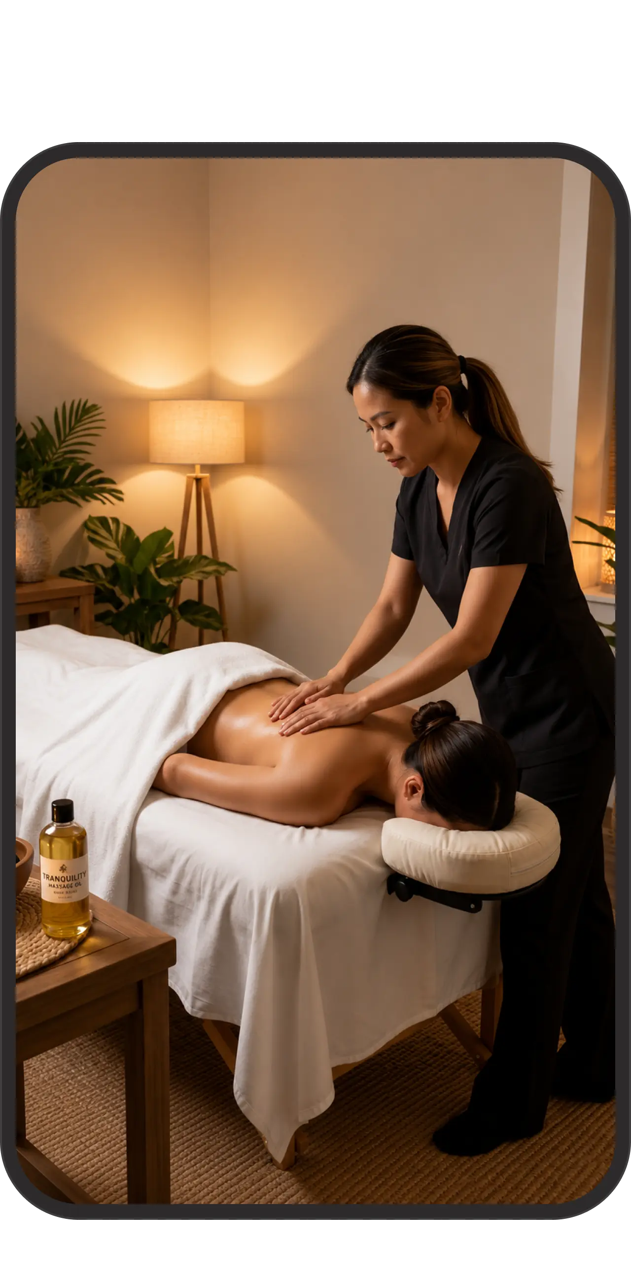 Massage therapist software: massage therapist with a client